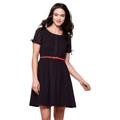 Black broderie anglaise day dress